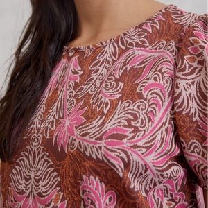 NWT Anthropologie Botanical Floral Top. Size XS